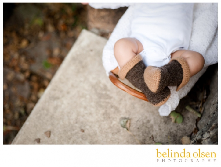 photo of handmade newborn booties
